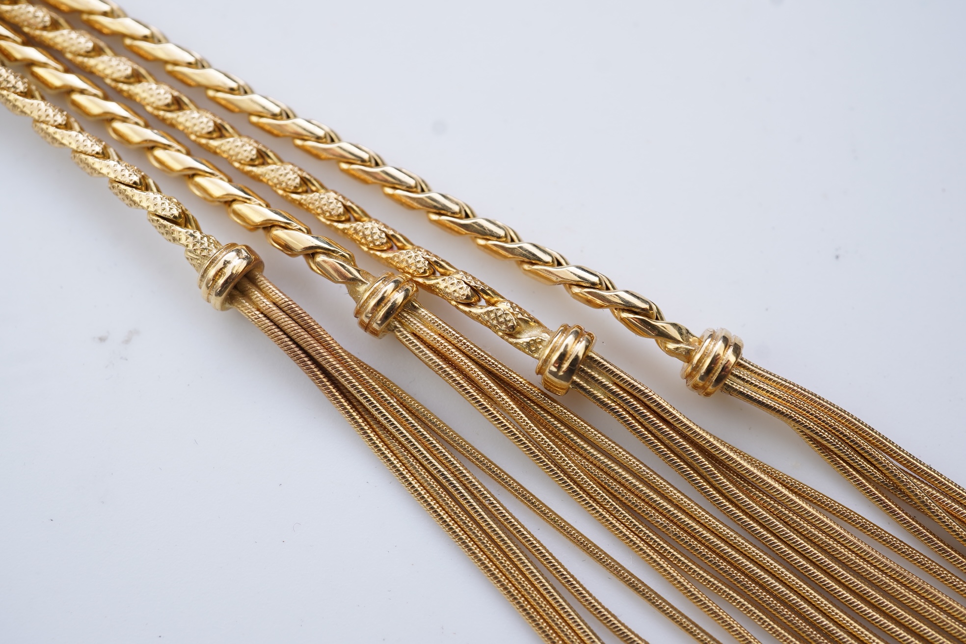 A gold necklace